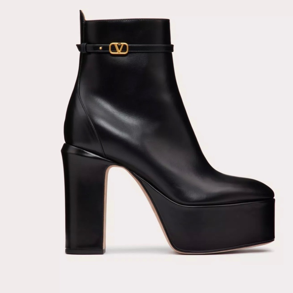 VALENTINO TAN-GO PLATFORM ANKLE BOOT IN CALFSKIN 120MM